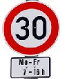 Schild 30 Zeitrahmen Schild 30 Zeitrahmen